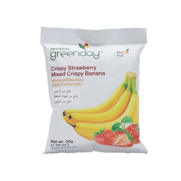 Green Day Crispy Strawberry Mixed Crispy Banana 30g (Stand Bag) (FD)